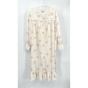 vintage FLORAL LACE NIGHTGOWN romantic feminine granny sleepwear lounge 1X